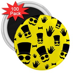 Gentlemen - Yellow Pattern 3  Magnets (100 Pack) by Valentinaart