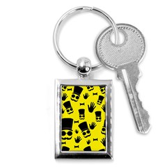 Gentlemen - Yellow Pattern Key Chains (rectangle)  by Valentinaart