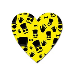 Gentlemen - Yellow Pattern Heart Magnet by Valentinaart