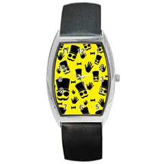 Gentlemen - Yellow Pattern Barrel Style Metal Watch by Valentinaart