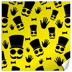 Gentlemen - Yellow Pattern Canvas 12  X 12   by Valentinaart