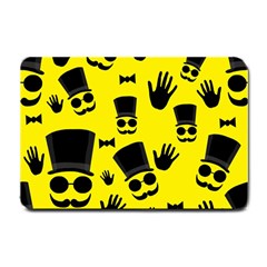 Gentlemen - Yellow Pattern Small Doormat  by Valentinaart