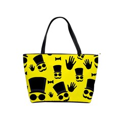 Gentlemen - Yellow Pattern Shoulder Handbags by Valentinaart