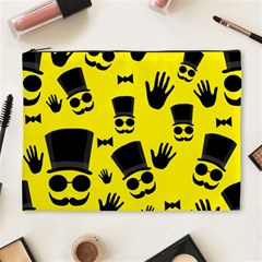 Gentlemen - Yellow Pattern Cosmetic Bag (xl) by Valentinaart