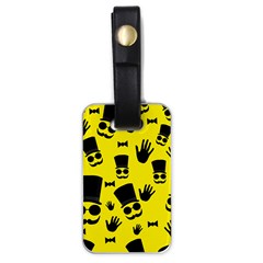 Gentlemen - Yellow Pattern Luggage Tags (one Side)  by Valentinaart