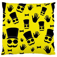 Gentlemen - Yellow Pattern Large Cushion Case (one Side) by Valentinaart