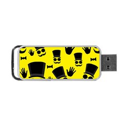 Gentlemen - Yellow Pattern Portable Usb Flash (one Side) by Valentinaart