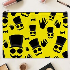 Gentlemen - Yellow Pattern Cosmetic Bag (xxxl)  by Valentinaart