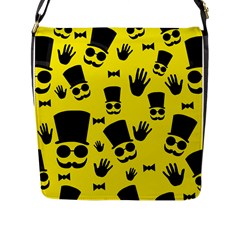 Gentlemen - Yellow Pattern Flap Messenger Bag (l)  by Valentinaart