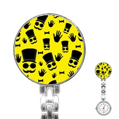 Gentlemen - Yellow Pattern Stainless Steel Nurses Watch by Valentinaart