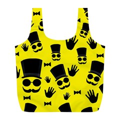 Gentlemen - Yellow Pattern Full Print Recycle Bags (l)  by Valentinaart