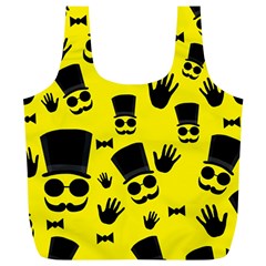 Gentlemen - Yellow Pattern Full Print Recycle Bags (l)  by Valentinaart