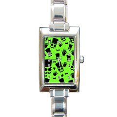 Gentleman - Green Pattern Rectangle Italian Charm Watch by Valentinaart