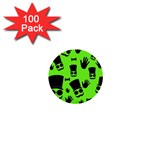 Gentleman - green pattern 1  Mini Buttons (100 pack)  Front