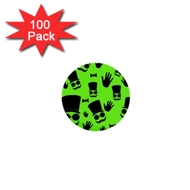 Gentleman - green pattern 1  Mini Buttons (100 pack) 