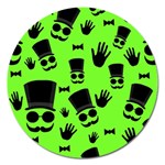 Gentleman - green pattern Magnet 5  (Round) Front