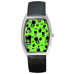 Gentleman - Green Pattern Barrel Style Metal Watch by Valentinaart