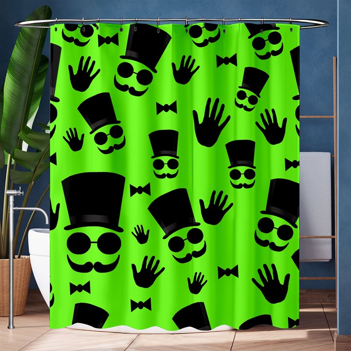 Gentleman - green pattern Shower Curtain 60  x 72  (Medium) 