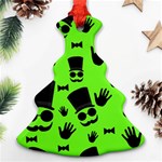 Gentleman - green pattern Christmas Tree Ornament (2 Sides) Front