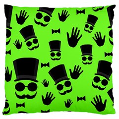 Gentleman - Green Pattern Large Cushion Case (one Side) by Valentinaart