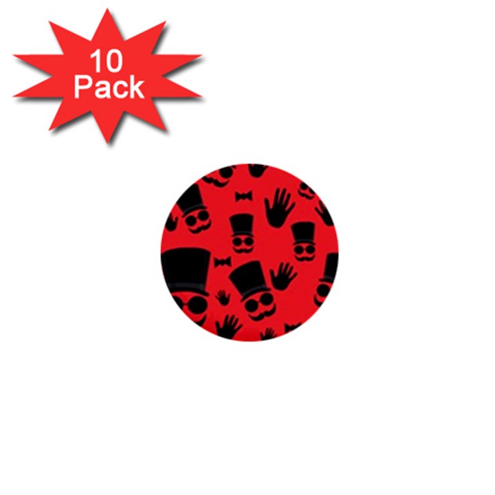 Gentlemen - red 1  Mini Buttons (10 pack) 