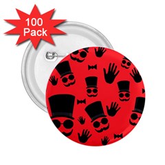 Gentlemen - Red 2 25  Buttons (100 Pack)  by Valentinaart