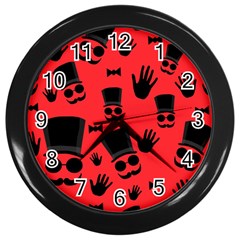 Gentlemen - Red Wall Clocks (black) by Valentinaart