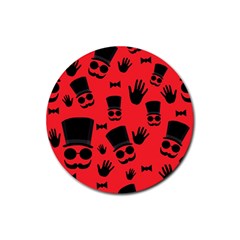 Gentlemen - Red Rubber Round Coaster (4 Pack)  by Valentinaart