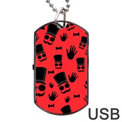 Gentlemen - Red Dog Tag Usb Flash (one Side) by Valentinaart