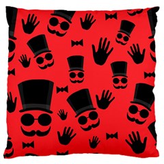 Gentlemen - Red Large Cushion Case (one Side) by Valentinaart