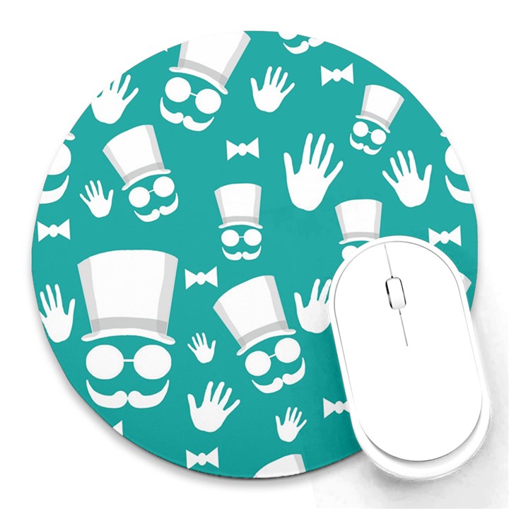 Gentleman pattern Round Mousepads