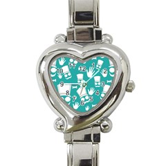 Gentleman Pattern Heart Italian Charm Watch by Valentinaart