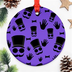 Gentleman Purple Pattern Ornament (round)  by Valentinaart