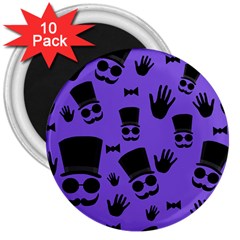 Gentleman Purple Pattern 3  Magnets (10 Pack)  by Valentinaart