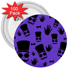 Gentleman Purple Pattern 3  Buttons (100 Pack)  by Valentinaart