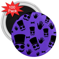 Gentleman Purple Pattern 3  Magnets (100 Pack) by Valentinaart