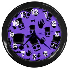 Gentleman Purple Pattern Wall Clocks (black) by Valentinaart