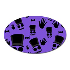 Gentleman Purple Pattern Oval Magnet by Valentinaart