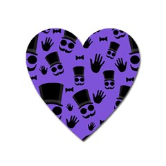 Gentleman Purple Pattern Heart Magnet by Valentinaart