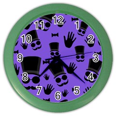 Gentleman Purple Pattern Color Wall Clocks by Valentinaart