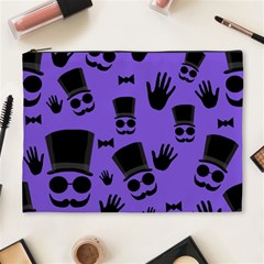 Gentleman Purple Pattern Cosmetic Bag (xl) by Valentinaart