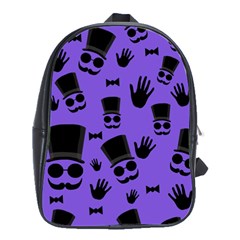 Gentleman Purple Pattern School Bags(large)  by Valentinaart