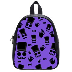 Gentleman Purple Pattern School Bags (small)  by Valentinaart