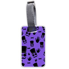 Gentleman Purple Pattern Luggage Tags (one Side)  by Valentinaart