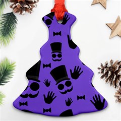 Gentleman Purple Pattern Christmas Tree Ornament (2 Sides) by Valentinaart