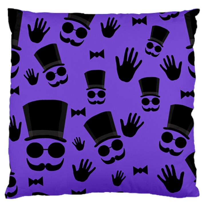 Gentleman purple pattern Large Cushion Case (Two Sides)