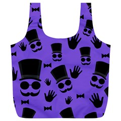 Gentleman Purple Pattern Full Print Recycle Bags (l)  by Valentinaart