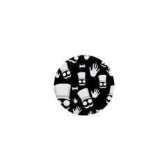 Gentleman - Black And White Pattern 1  Mini Buttons by Valentinaart