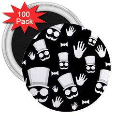 Gentleman - Black And White Pattern 3  Magnets (100 Pack) by Valentinaart