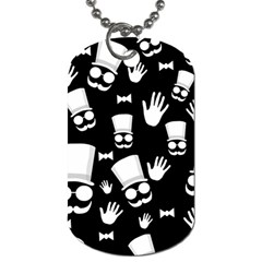 Gentleman - Black And White Pattern Dog Tag (one Side) by Valentinaart